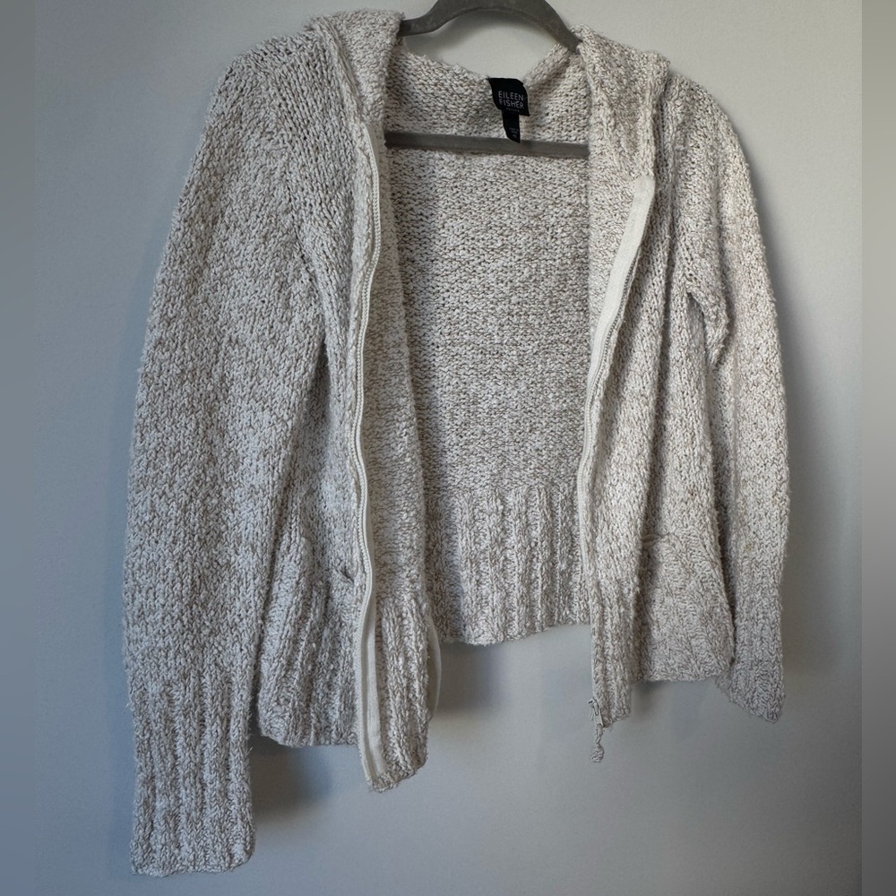 Eileen Fisher Cream Zip Up Jacket - Picture 7 of 11